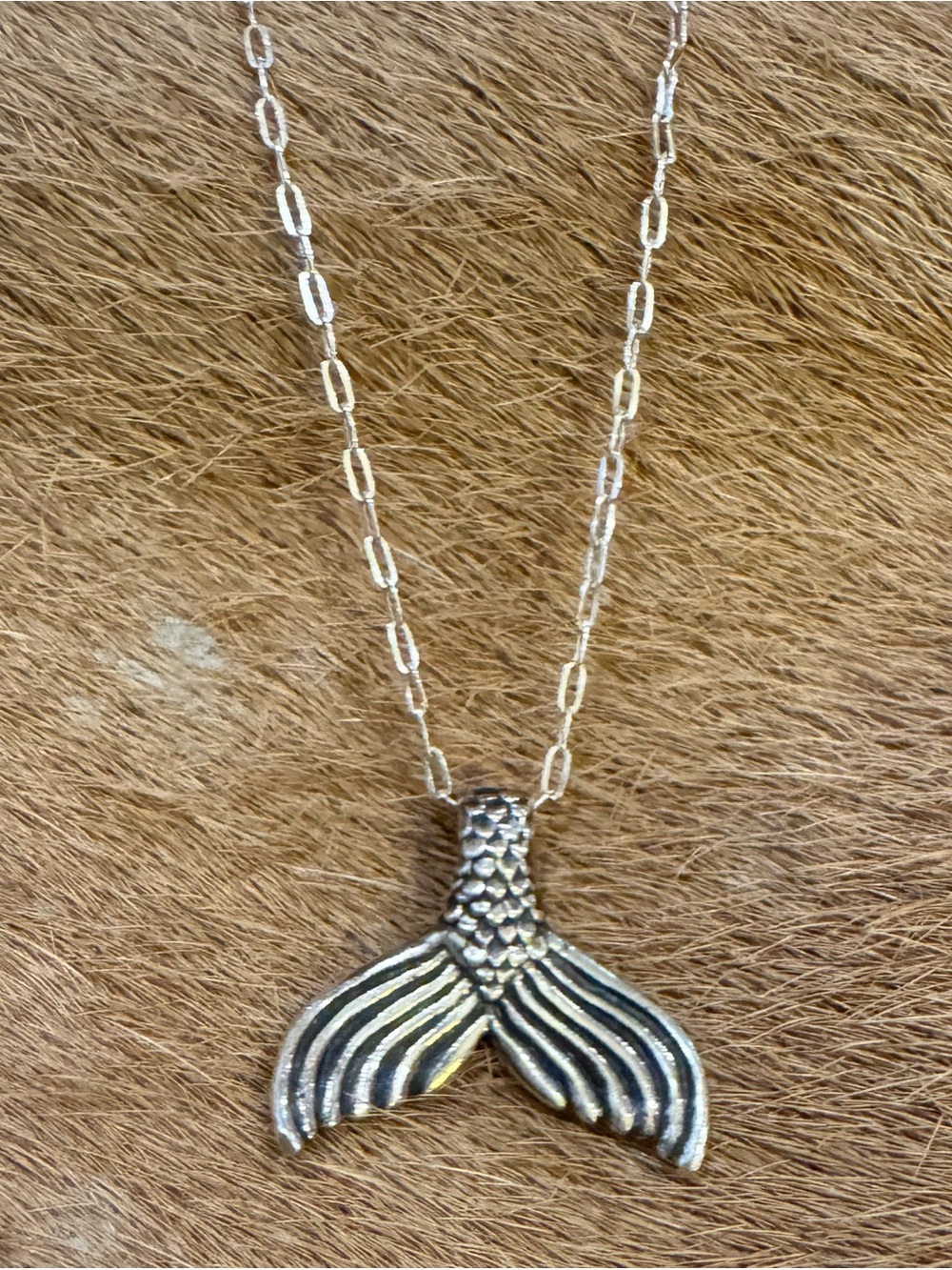 925 Sterling Silver Mermaid Tail Pendant with New 16” Sterling Silver Chain